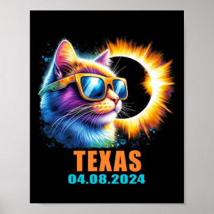 Solar-Eclipse-Gles insgesamt 2024 Cat Solar Eclips Poster