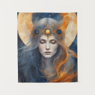 Solar Eclipse Goddess Fantasy Print Wandteppich