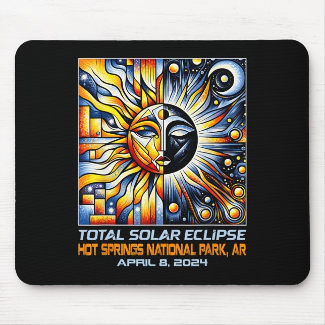 Solar-Eclipse-Hot-Springs Ar Arkansas insgesamt Mousepad (Vorne)