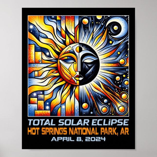 Solar-Eclipse-Hot-Springs Ar Arkansas insgesamt Poster (Vorne)