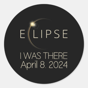 Solar Eclipse I war dort 8. April 2024 Gesamtsolar Runder Aufkleber