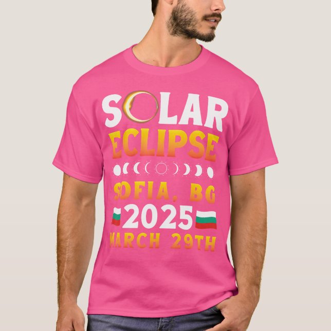 Solar Eclipse in Sofia BG 2025 März 29. Astronom T-Shirt (Vorderseite)