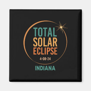 Solar Eclipse Indiana 8. April 2024 Insgesamt Magnet