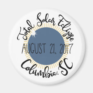 Solar Eclipse insgesamt 2017 Columbia SC Round Mag Magnet