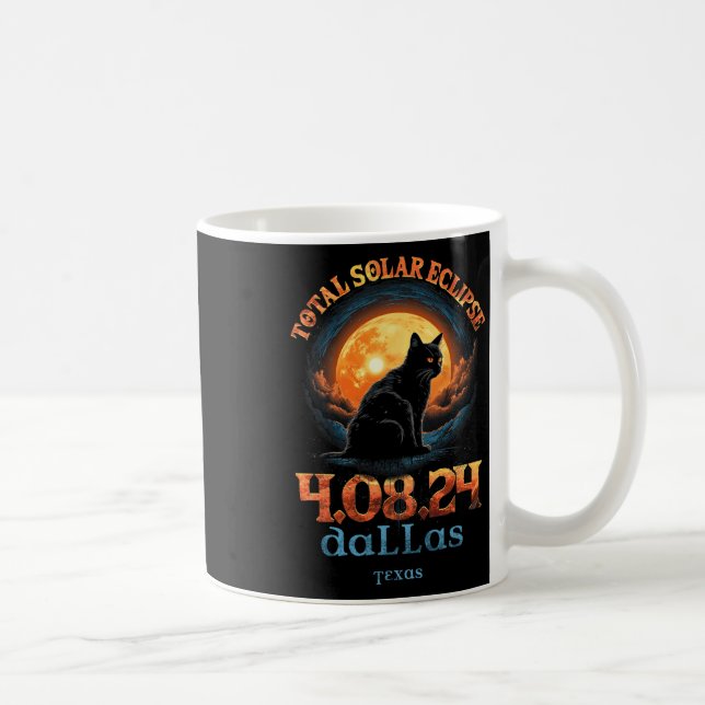 Solar Eclipse insgesamt 2024 Dallas Texas Kaffeetasse (Rechts)