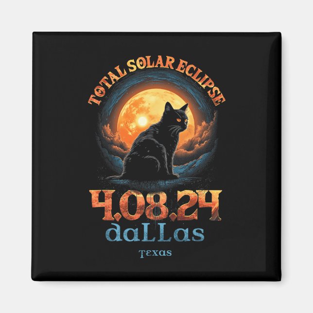 Solar Eclipse insgesamt 2024 Dallas Texas Magnet (Vorne)