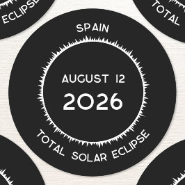 Solar Eclipse insgesamt 2026 Spanien Runder Aufkleber
