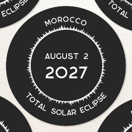 Solar Eclipse insgesamt 2027 Marokko Runder Aufkleber