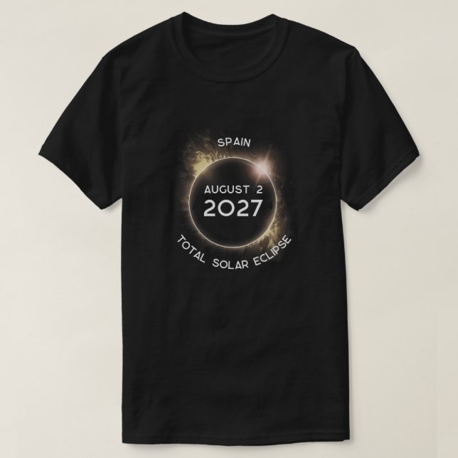 Solar Eclipse insgesamt 2027 Spanien T-Shirt (Design vorne)