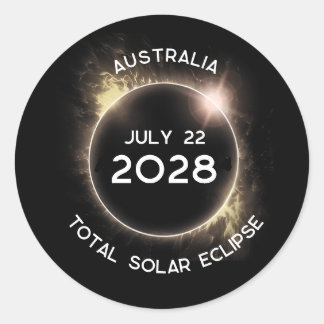 Solar Eclipse insgesamt 2028 Australien Runder Aufkleber