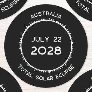 Solar Eclipse insgesamt 2028 Australien Runder Aufkleber