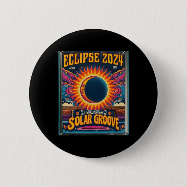 Solar Eclipse insgesamt 8. April 2024 Nord Button (Vorderseite)
