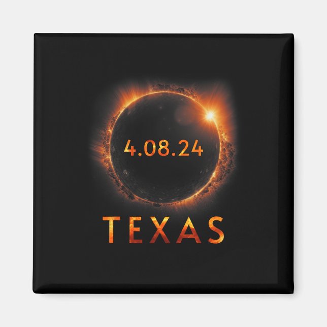 Solar Eclipse insgesamt 8. April 2024 Texas Solar  Magnet (Vorne)