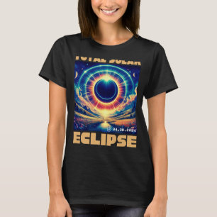 Solar Eclipse insgesamt 8. April 2024 Texas Solar T-Shirt