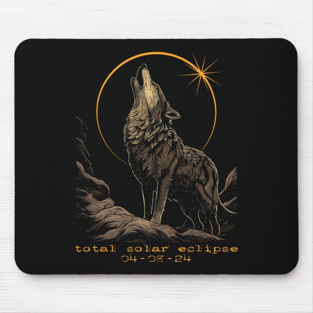 Solar-Eclipse insgesamt 8. April Wolf Mousepad (Vorne)