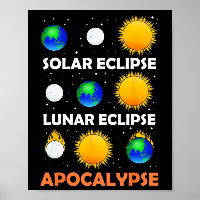 Solar Eclipse Lunar Science Teacher Space Eclipse Poster (Vorne)