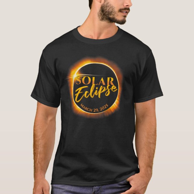 Solar Eclipse März 29 2025 Gedenkfeier T - Shirt (Vorderseite)