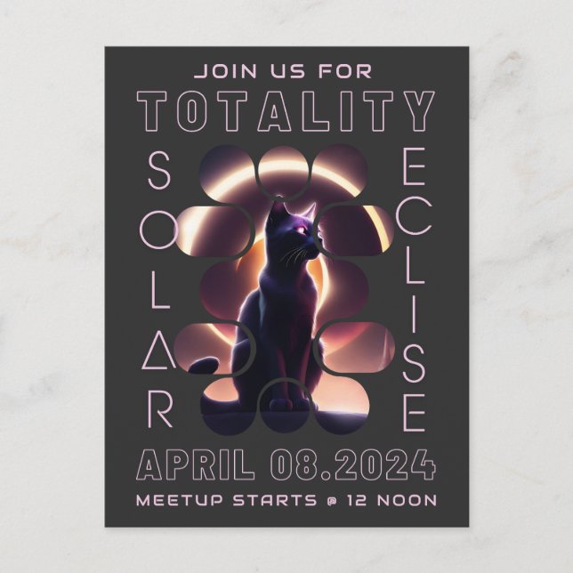 Solar Eclipse Meetup 2024 | Einladung Postkarte (Vorderseite)