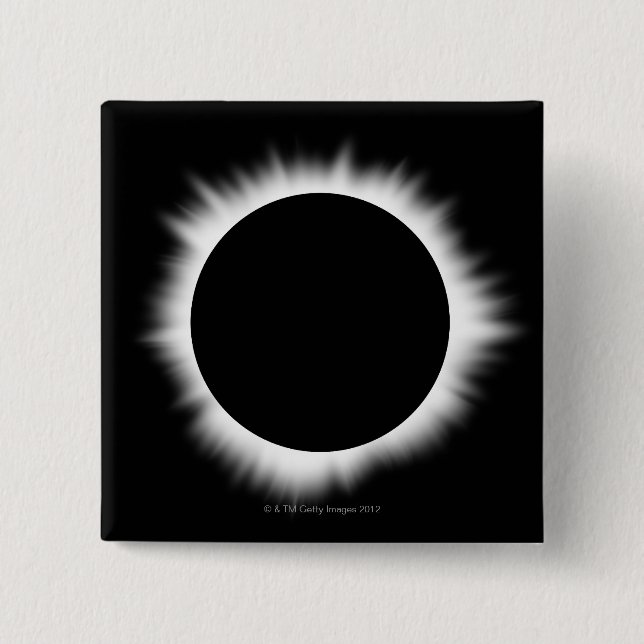 Solar Eclipse mit Corona Button (Vorderseite)
