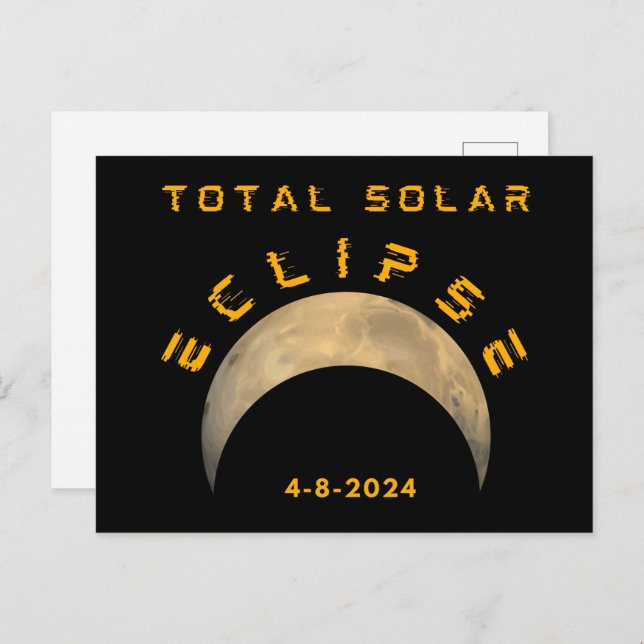 SOLAR ECLIPSE MOON SUN ERDE INSGESAMT POSTKARTE (Vorne/Hinten)
