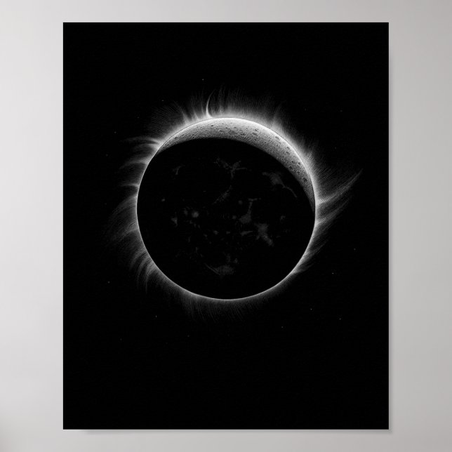 Solar Eclipse Moon und Sun Cool Event Graphic Poster (Vorne)