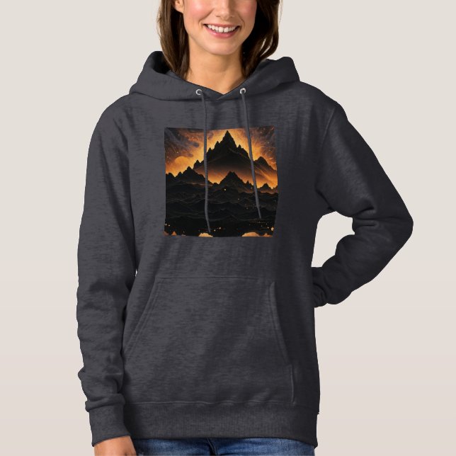 Solar Eclipse Mountain Kapuzenpullover  Hoodie (Vorderseite)
