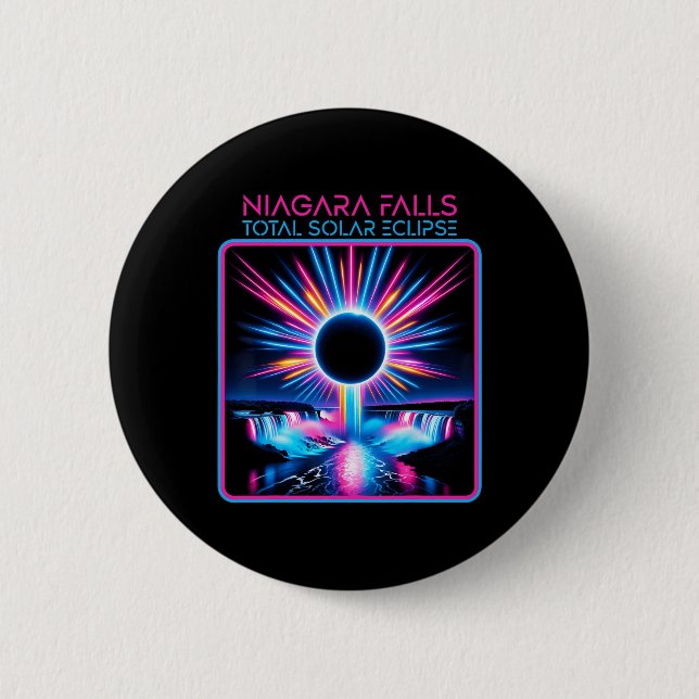 Solar Eclipse Niagara Falls Totality Event Souveni Button (Vorderseite)