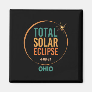 Solar Eclipse Ohio 8. April 2024 Insgesamt Magnet