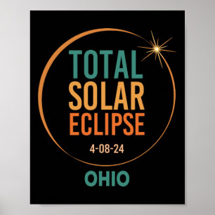 Solar Eclipse Ohio 8. April 2024 Insgesamt Poster