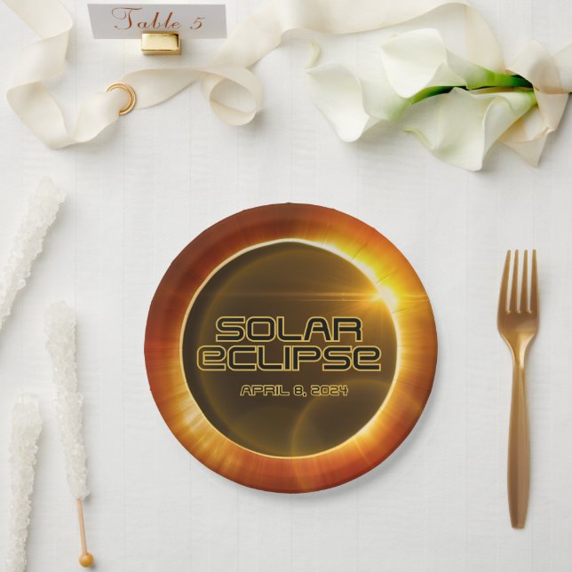 Solar-Eclipse Pappteller (Hochzeit)
