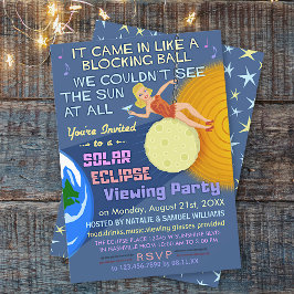 Solar Eclipse Party Funny Retro Sun Viewing 2024 Einladung