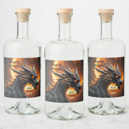 Solar Eclipse Raging Dragon Customize-Set von 6 Alkoholflaschenetikett