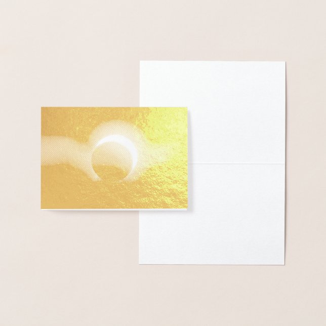 Solar Eclipse Real Metallic Gold Foil Print Folienkarte (Anzeige)