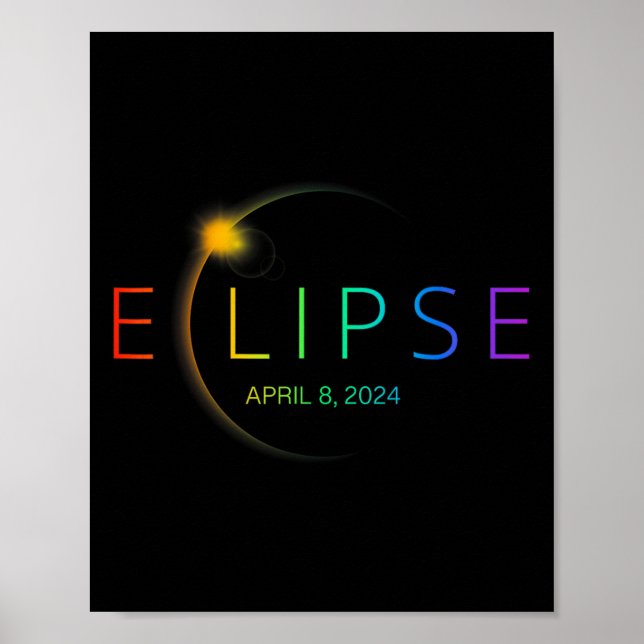 Solar-Eclipse-Regenbogen 2024 Gesamtsolaröklipse 4 Poster (Vorne)
