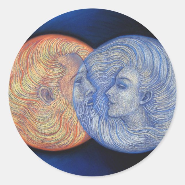 Solar-Eclipse Runder Aufkleber (Vorderseite)