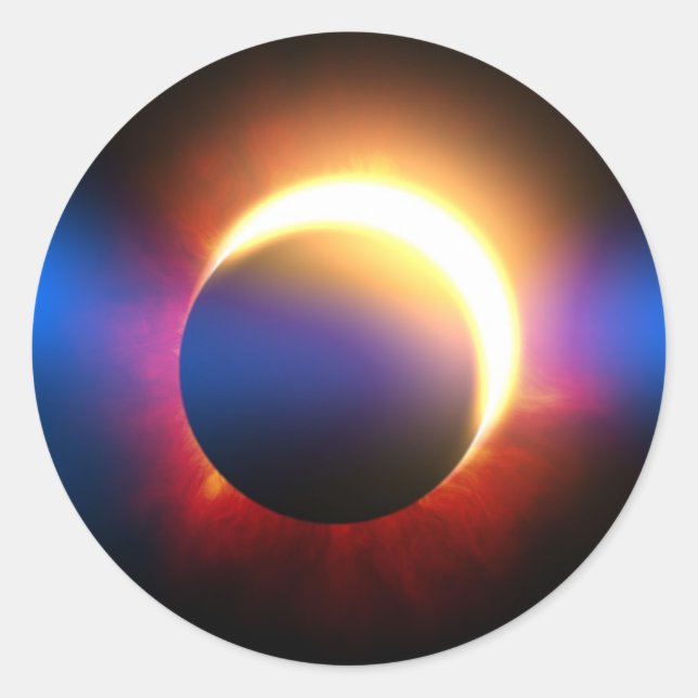 Solar-Eclipse Runder Aufkleber (Vorderseite)