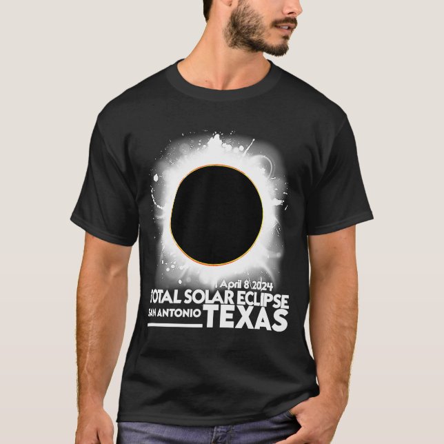 Solar Eclipse San Antonio TEXAS insgesamt 8. April T-Shirt (Vorderseite)