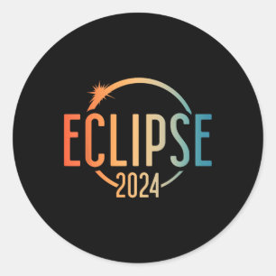 Solar-Eclipse-Shirt 2024 Gesamtsolarausstoß 4,08. Runder Aufkleber