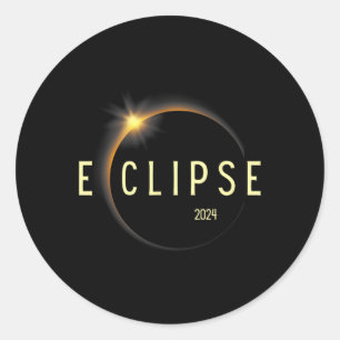 Solar-Eclipse-Shirt Gesamtsolarausstrahler 2024 Mä Runder Aufkleber