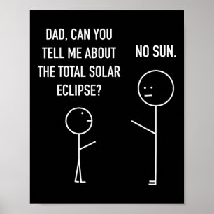 Solar Eclipse Strichmännchen Spaß Astrologie J Poster