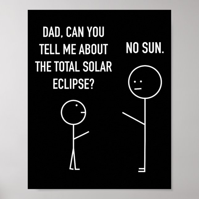 Solar Eclipse Strichmännchen Spaß Astrologie J Poster (Vorne)