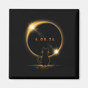 Solar Eclipse T Cat Wearing Solar Eclipse Brille Magnet