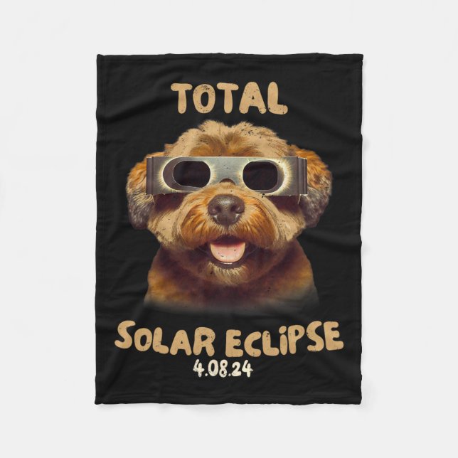Solar Eclipse T Hunde mit Sonnenbrille Fleecedecke (Vorderseite)