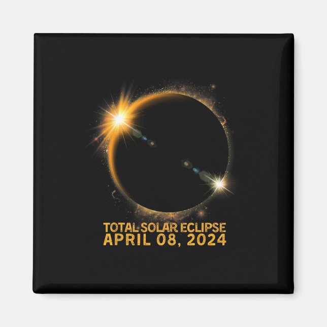 Solar-Eclipse-T-Shirt 2024 Gesamtsolarausstoß 4,08 Magnet (Vorne)