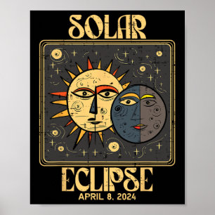 Solar Eclipse Tarot 8. April 2024 Totality Women Poster