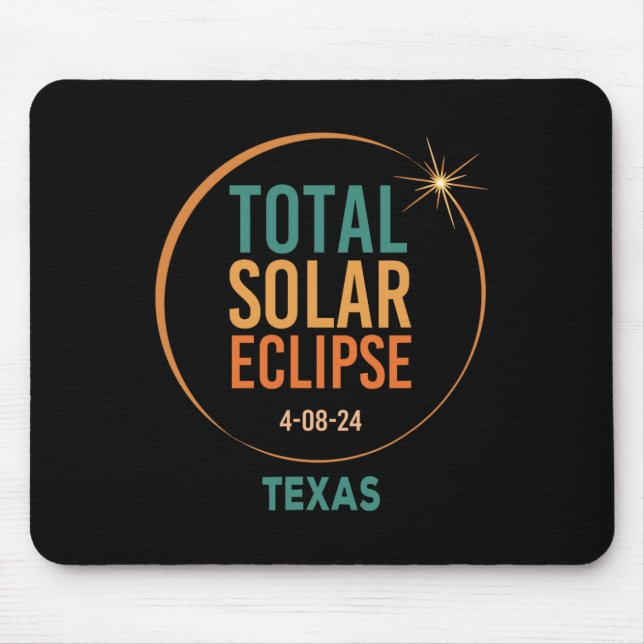 Solar Eclipse Texas 8. April 2024 Insgesamt Mousepad (Vorne)