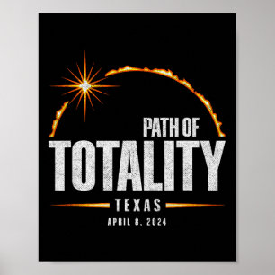 Solar-Eclipse Texas insgesamt - Eclipse 2024 insge Poster