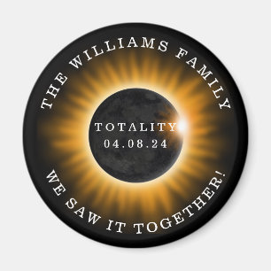 Solar Eclipse Totality 2024 Personalisierte Famili Magnet