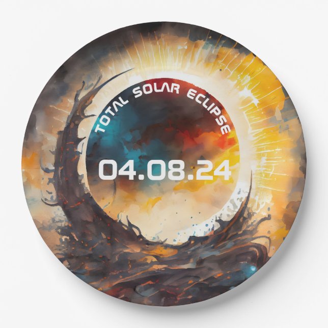 Solar Eclipse Viewing Party Pappteller (Vorderseite)