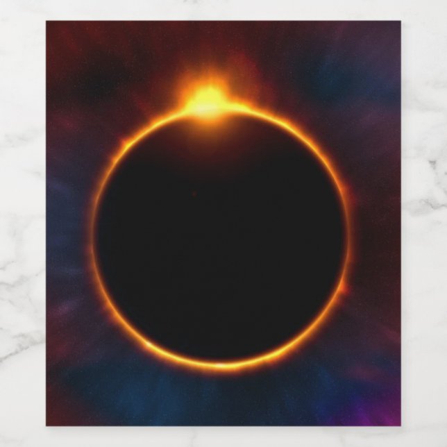Solar Eclipse Wine Label Weinetikett (Einzelnes Label)